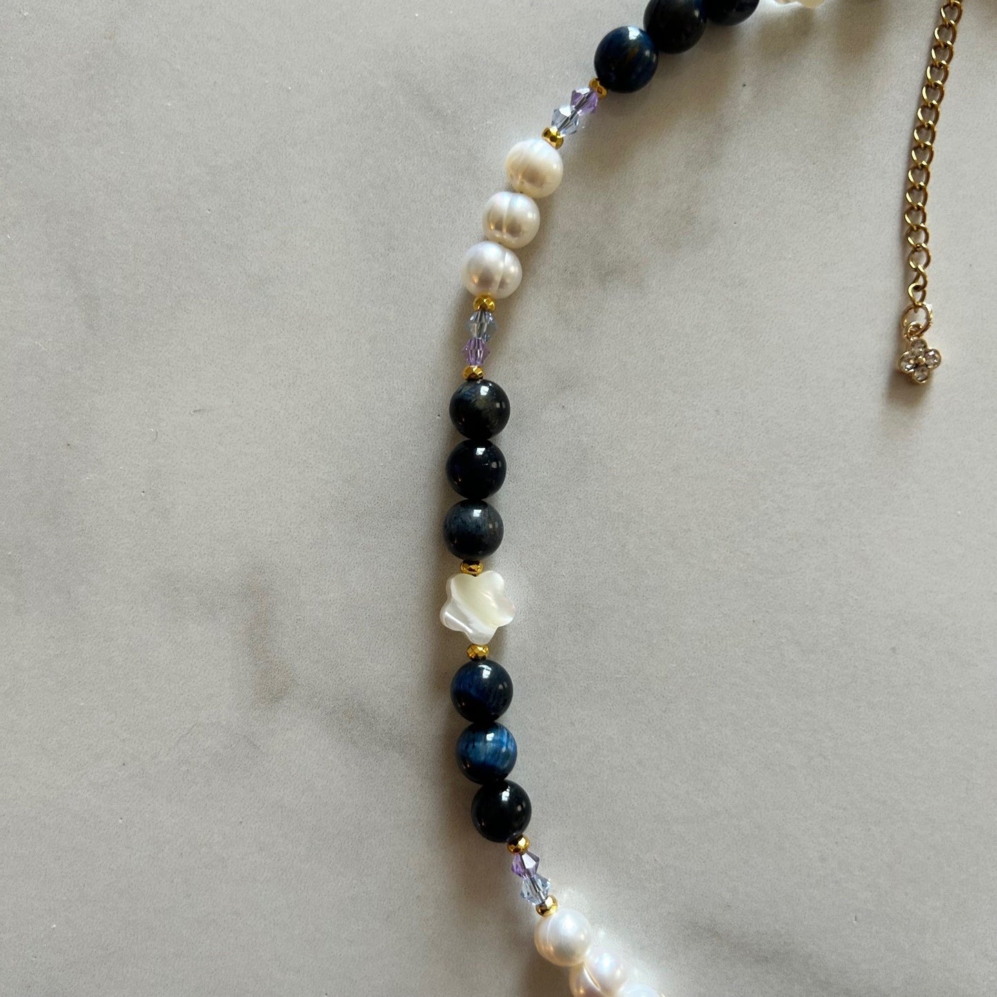 nova • half pearl half crystal necklace