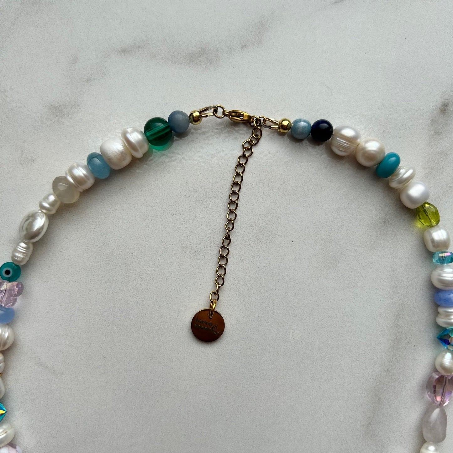 sheldon • half beaded half pearl necklace