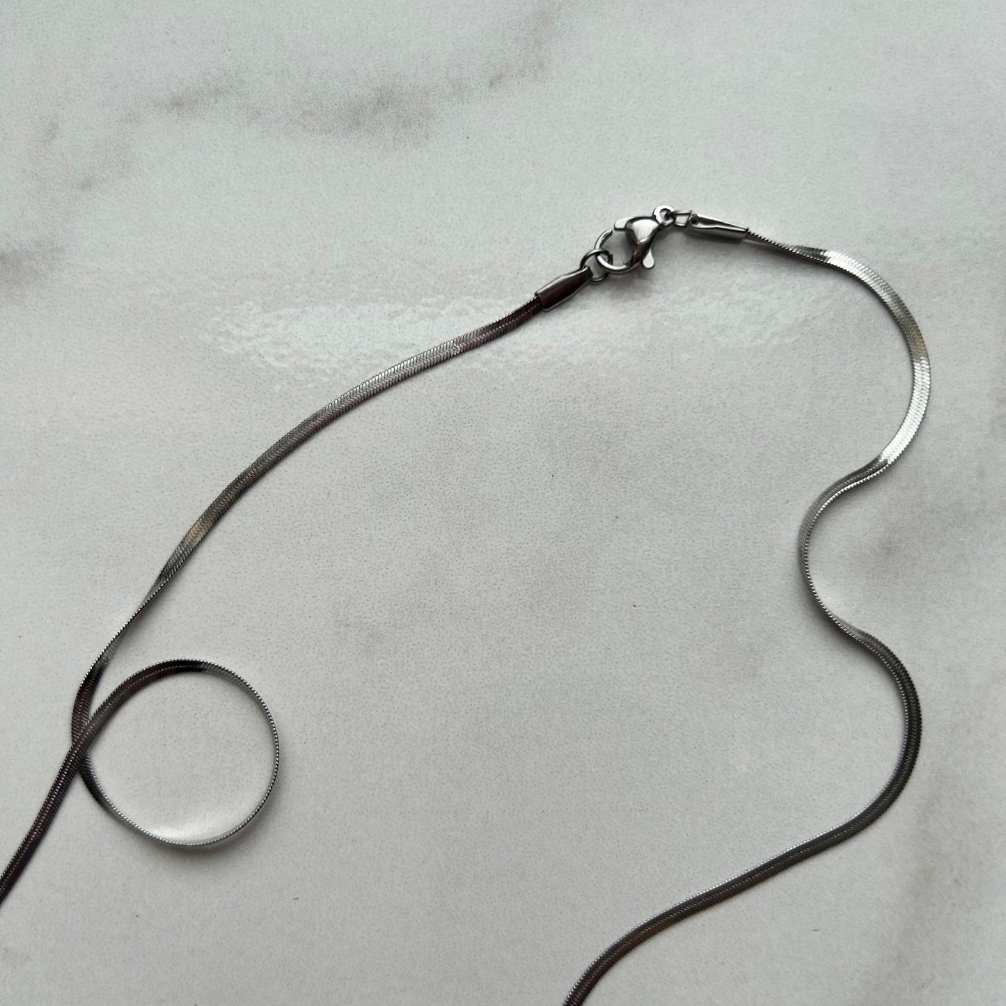 shelly baby • 18" stainless steel necklace