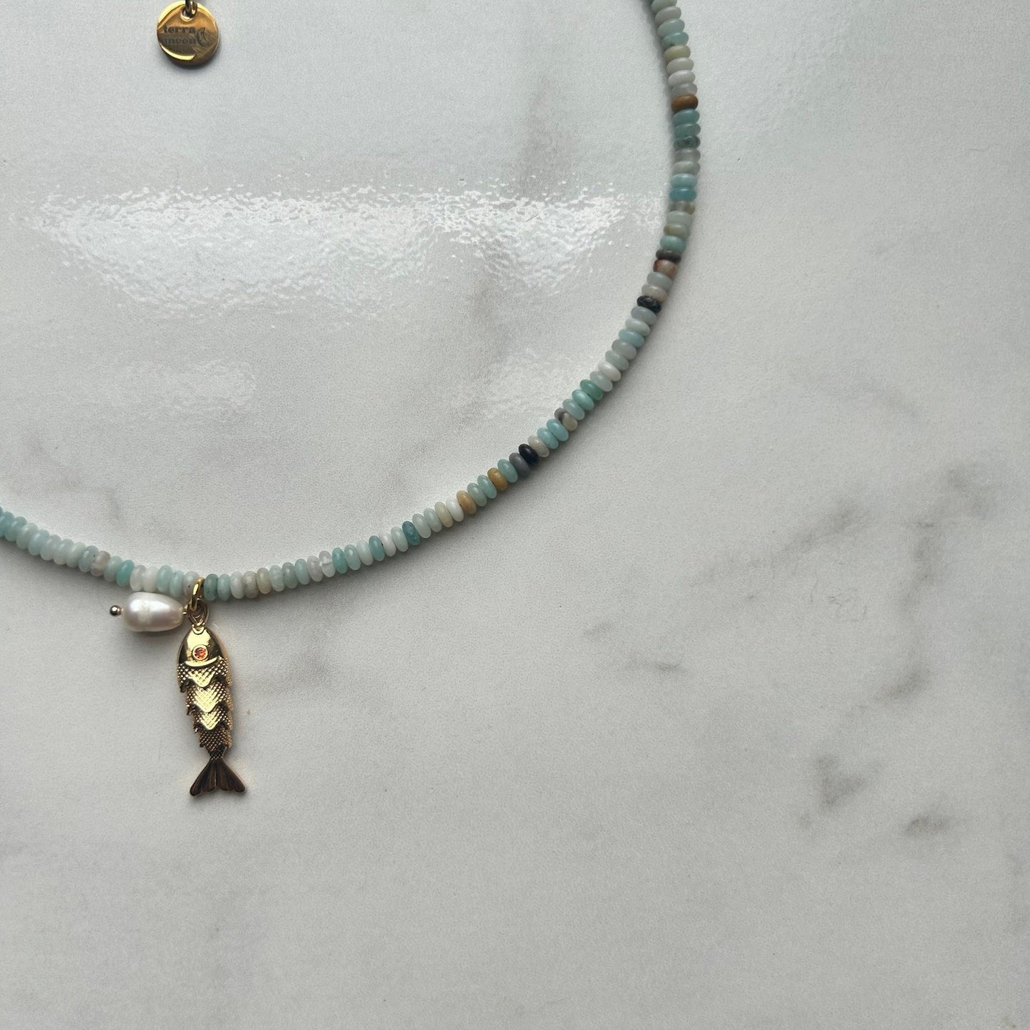 swim shady • amazonite beaded necklace