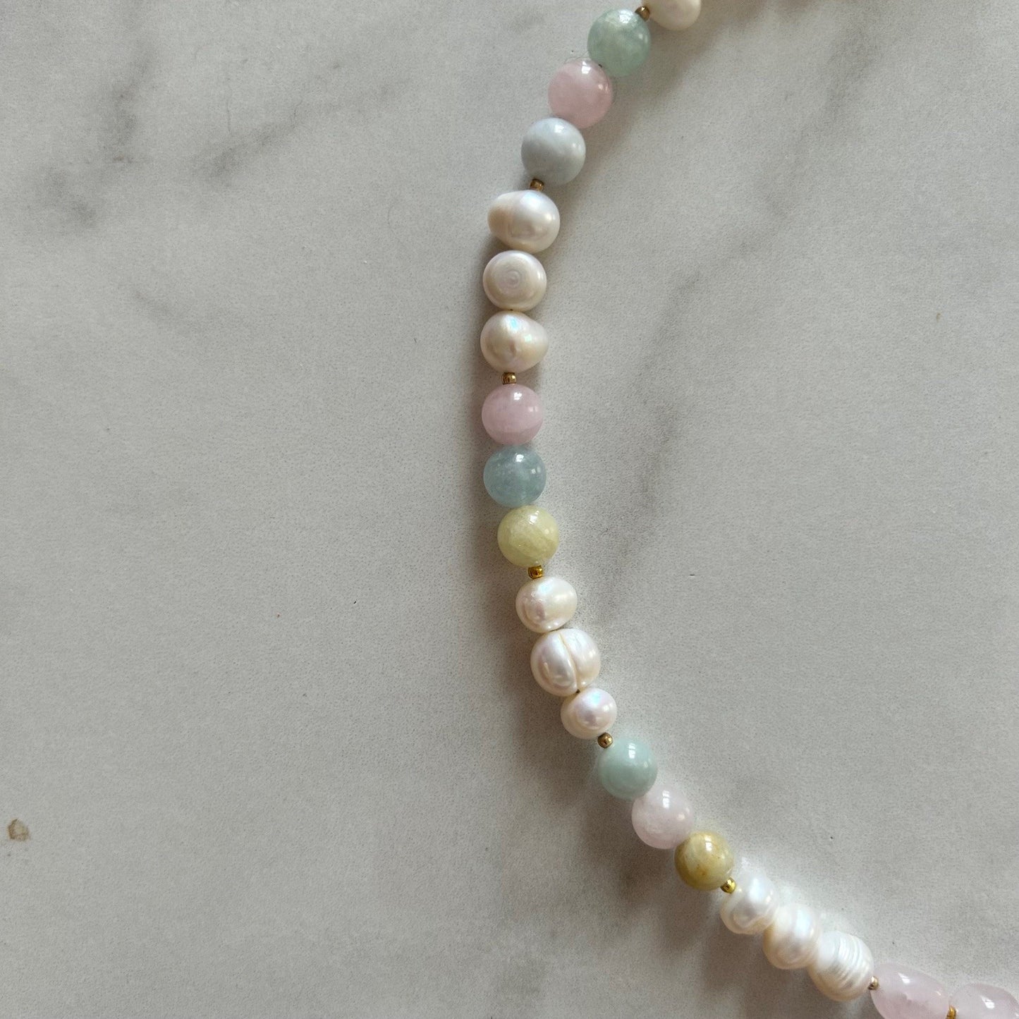 amphitrite • half pearl half crystal necklace