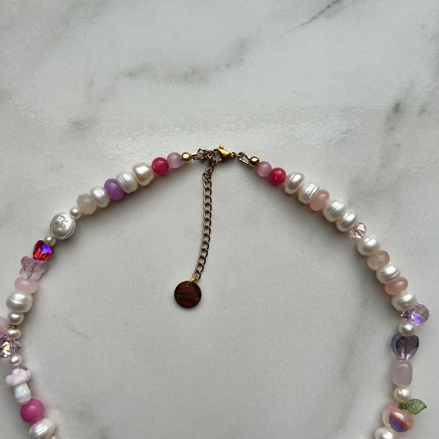 hoppy to be here • half beaded half pearl necklace