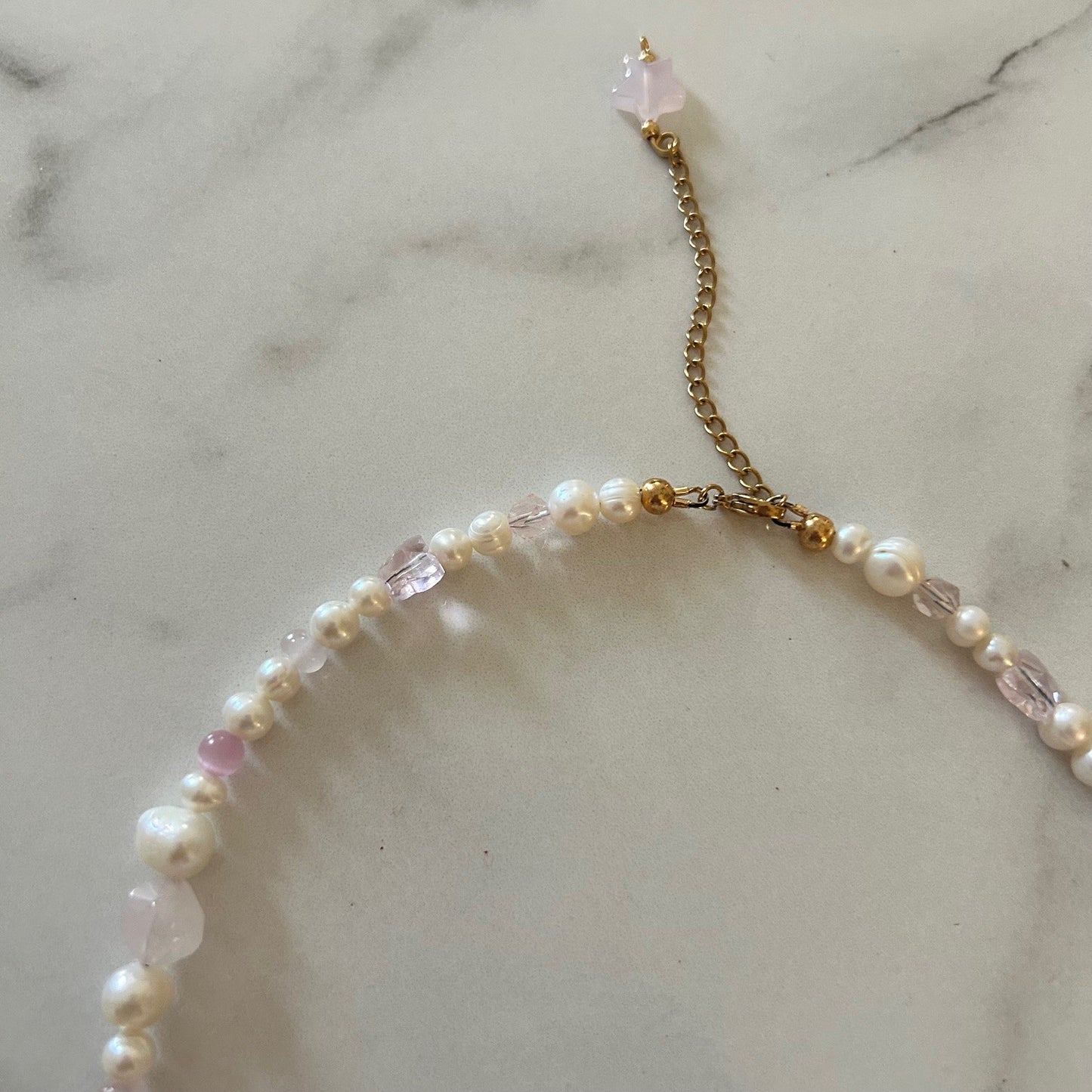 lucy • half beaded half pearl necklace