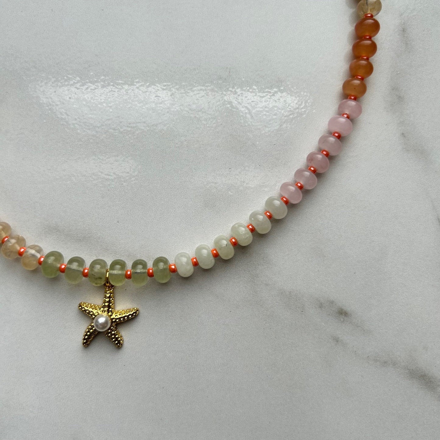 sunset • beaded necklace