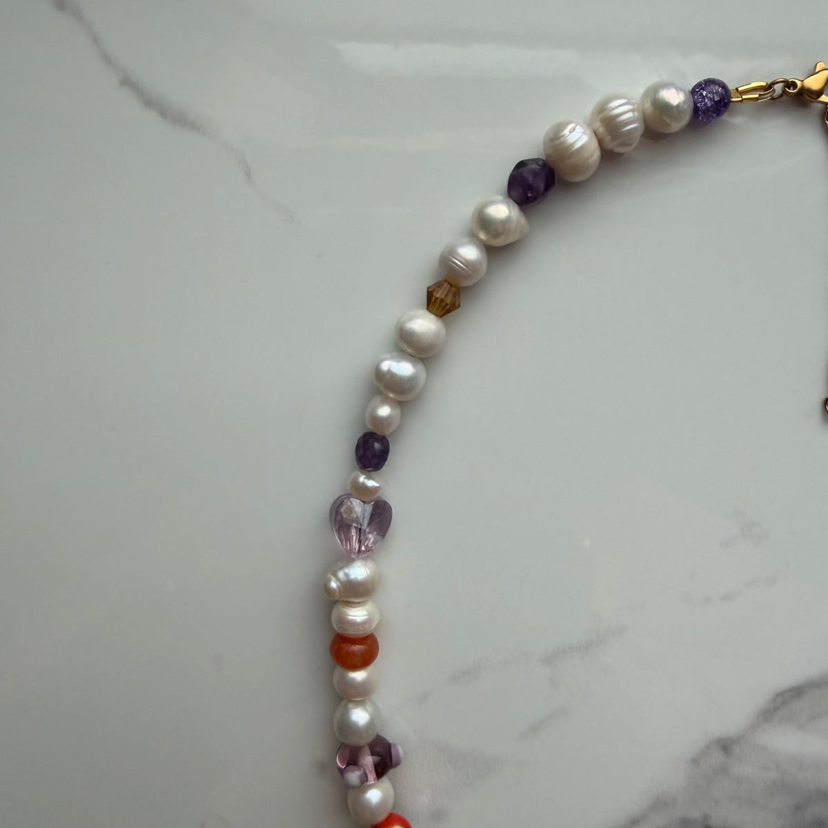 a little witchy • half beaded half pearl necklace