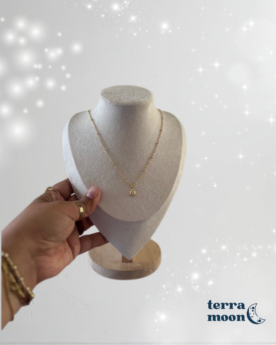 lil sol • dainty satellite gold plated necklace