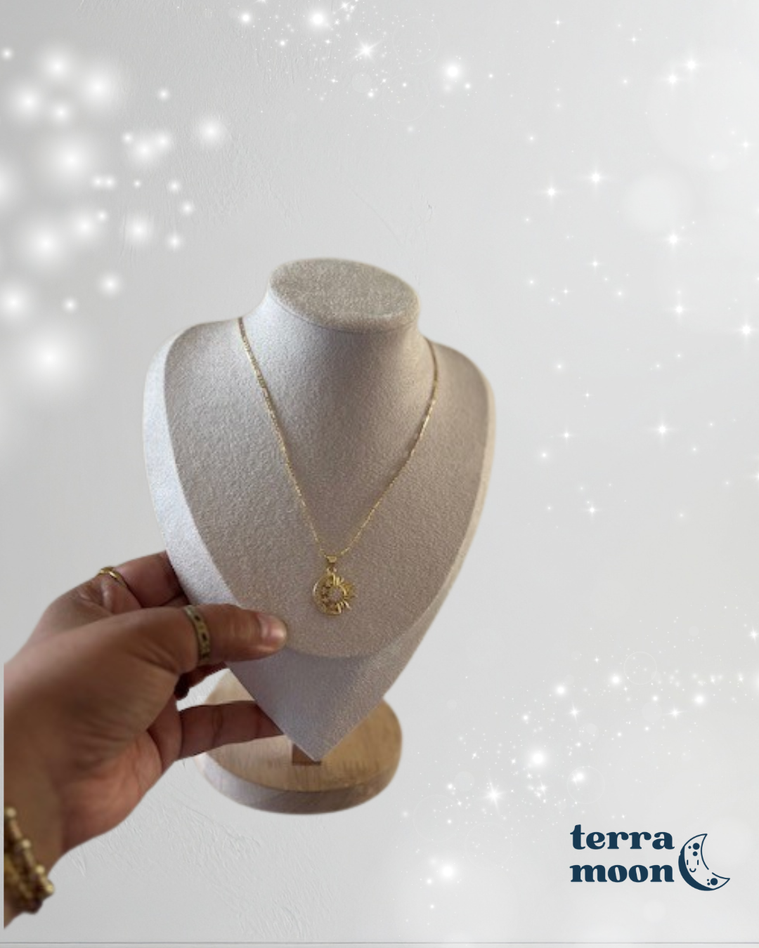 celestial sunshine • dainty satellite gold filled necklace