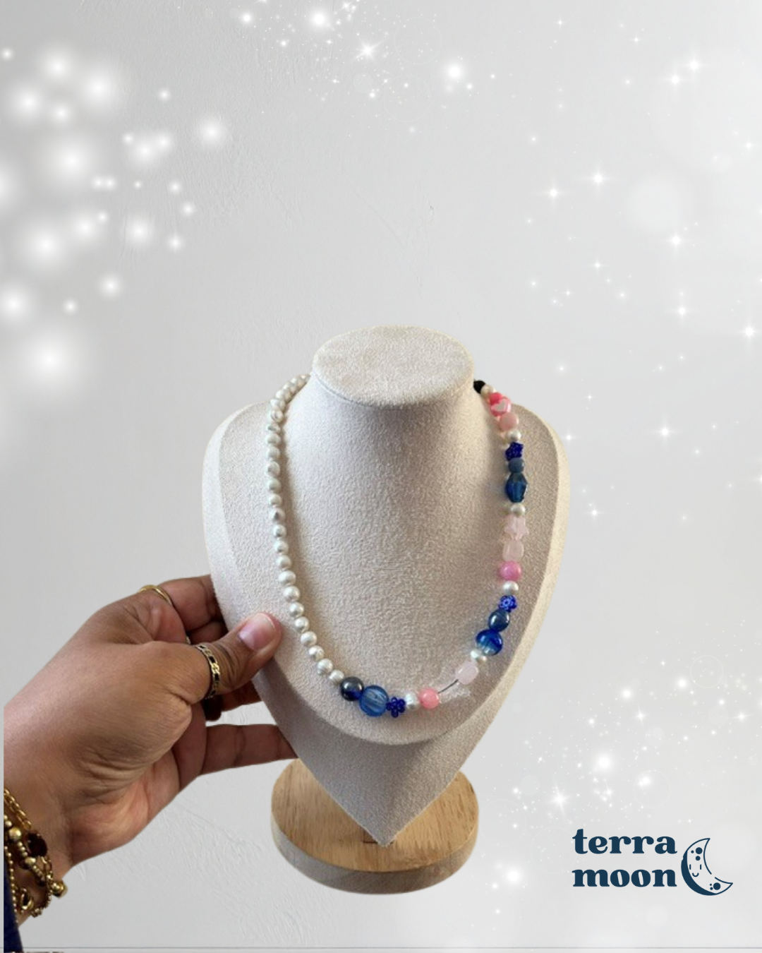 elliot • half beaded half pearl necklace